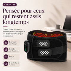 Ceinture lombaire chauffante et massante sans fil VERTALIE