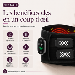 Ceinture lombaire chauffante et massante sans fil VERTALIE